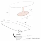 Barrel eettafel in laminaat en synthetisch marmer Made in Italy - Brontolo Viadurini