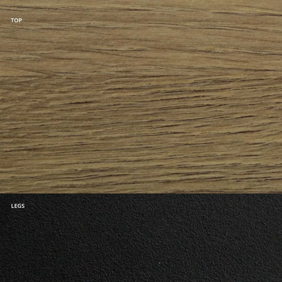 Tonvormige eettafel in laminaat met houteffect Made in Italy - Cave Viadurini