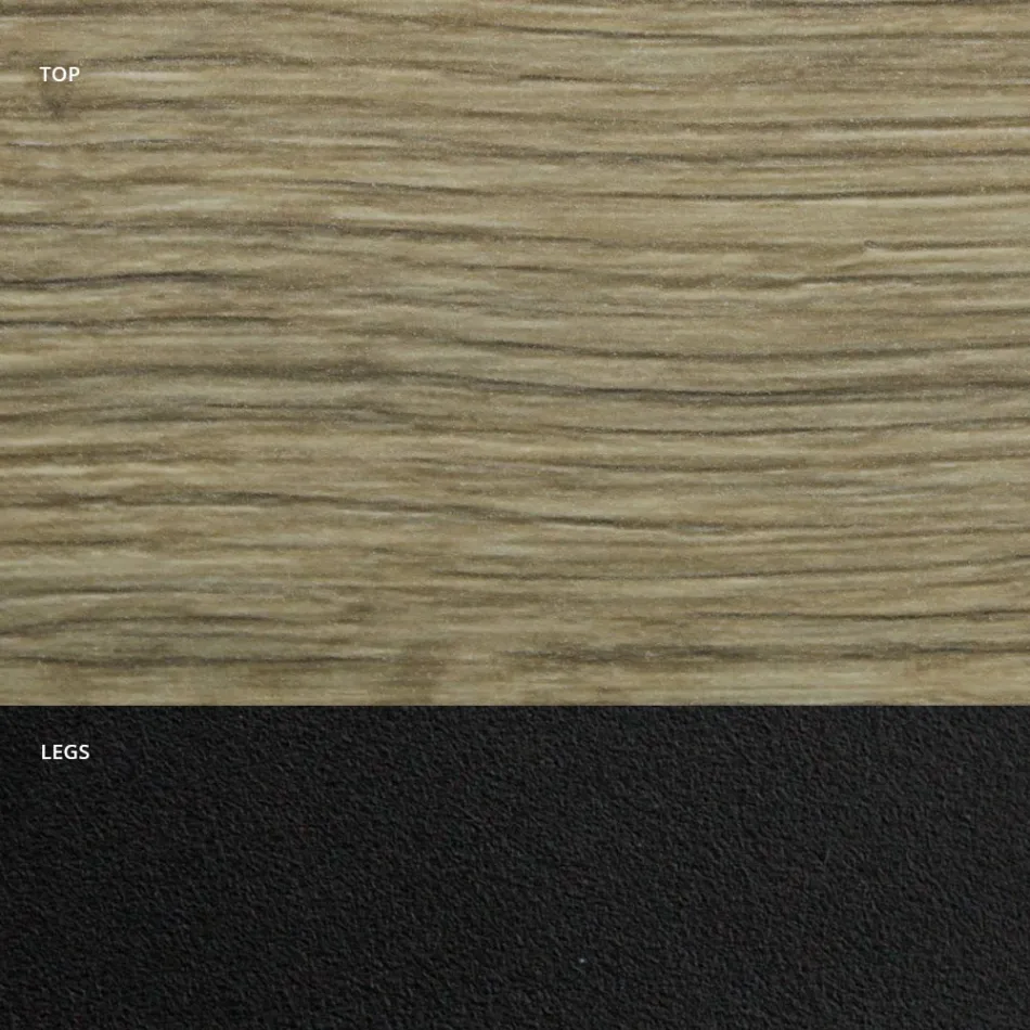 Tonvormige eettafel in laminaat met houteffect Made in Italy - Cave Viadurini