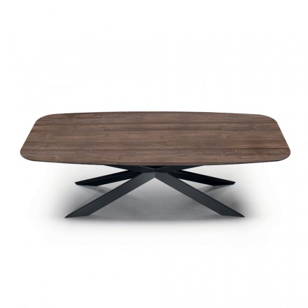 Tonvormige eettafel in laminaat met houteffect Made in Italy - Cave Viadurini