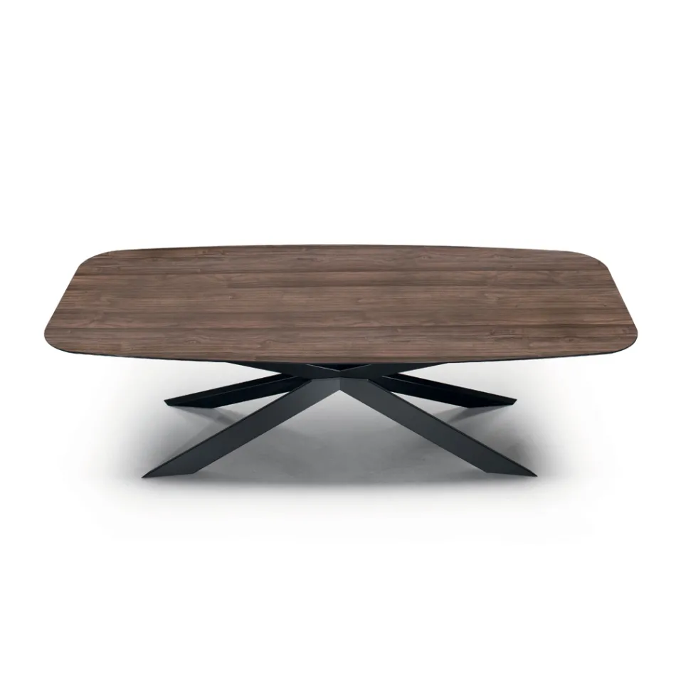 Tonvormige eettafel in laminaat met houteffect Made in Italy - Cave Viadurini