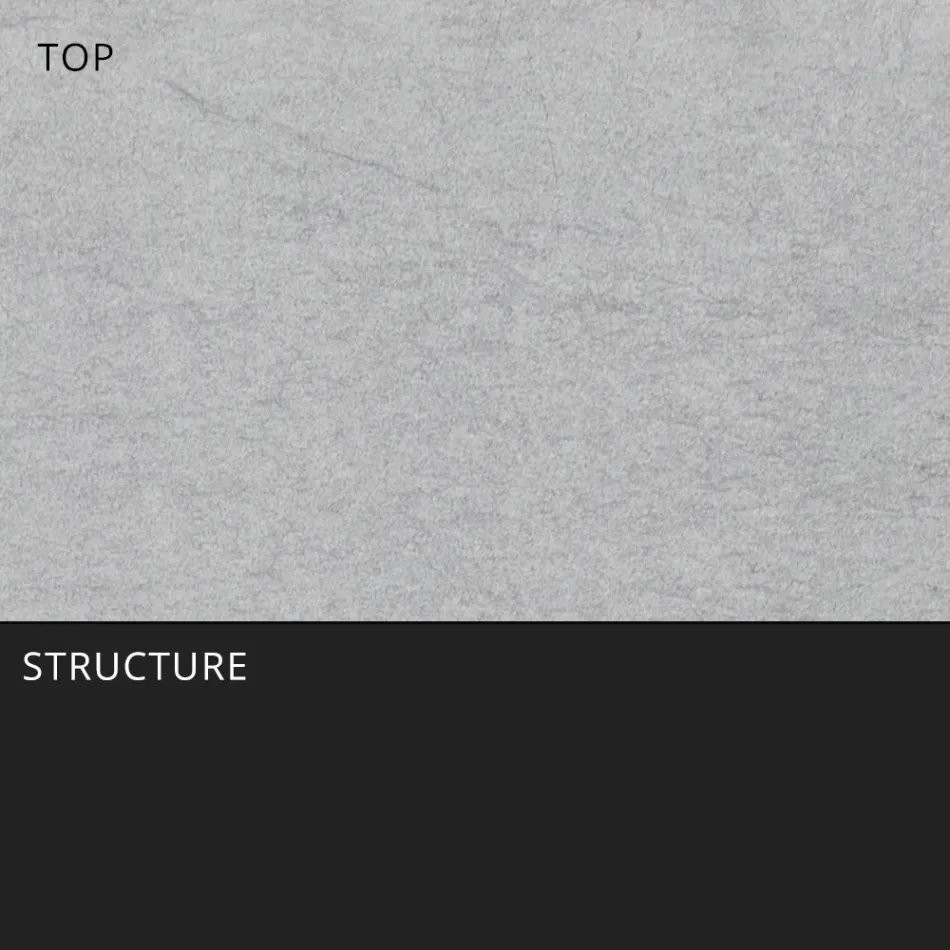 Uitschuifbare buiteneettafel 318 cm in aluminium en steengoed - Filomena Viadurini