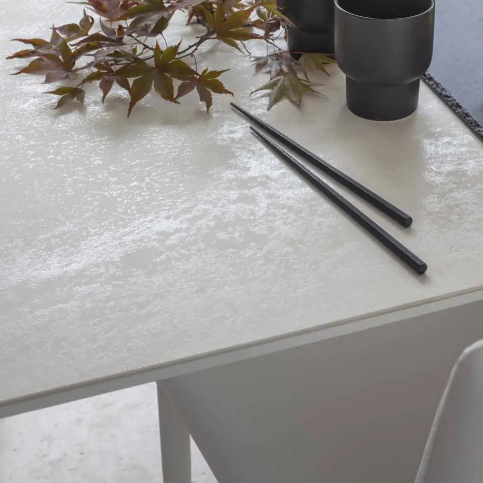 Uitschuifbare eettafel tot 180 cm in keramiek Made in Italy - Pitagora Viadurini