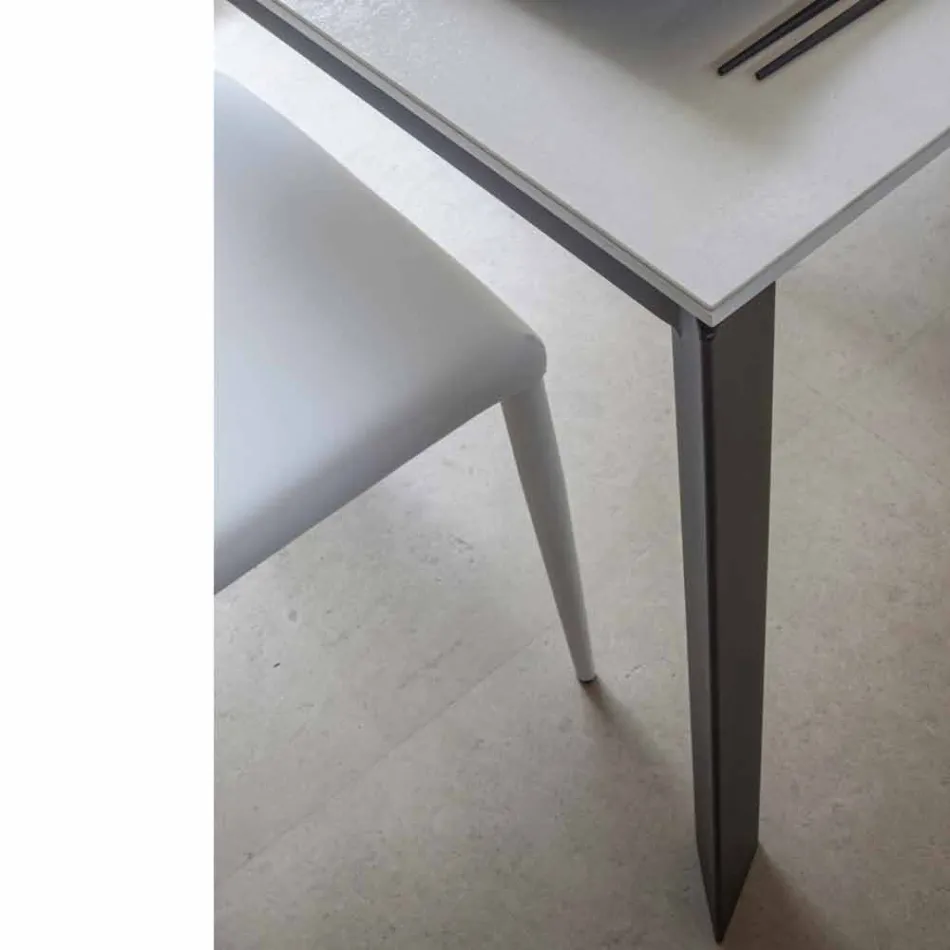 Uitschuifbare eettafel tot 180 cm in keramiek Made in Italy - Pitagora Viadurini
