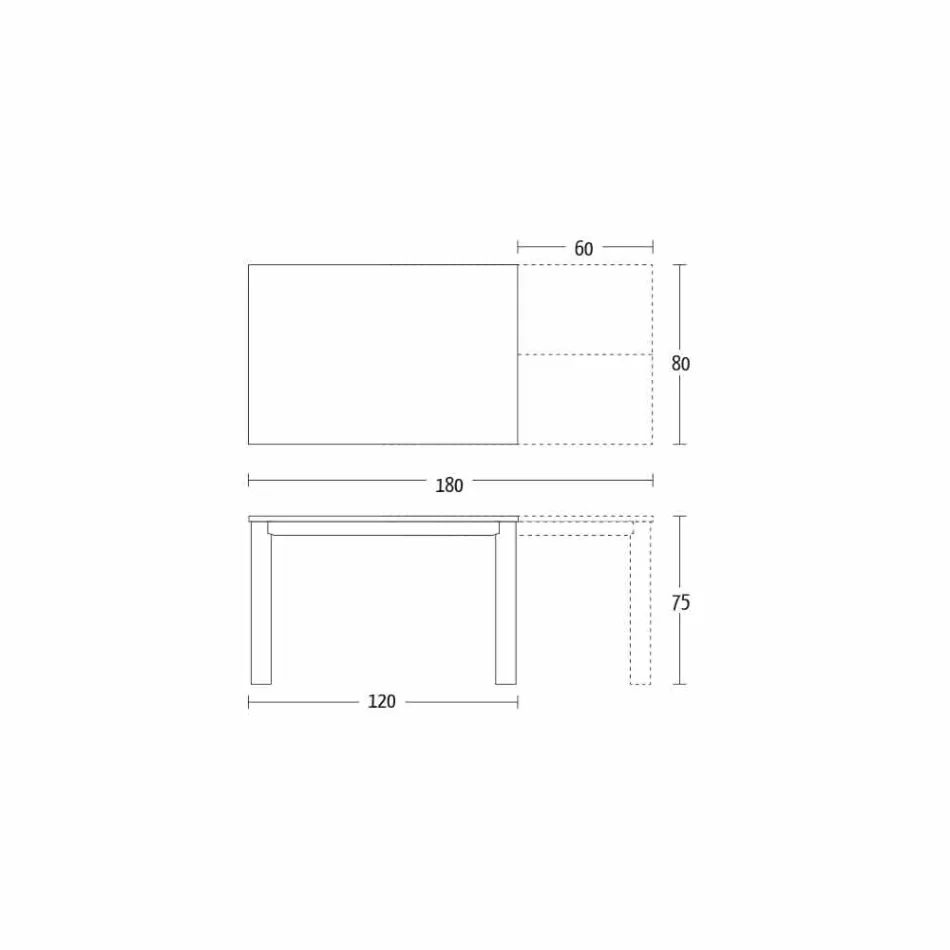 Uitschuifbare eettafel tot 180 cm in keramiek Made in Italy - Pitagora Viadurini