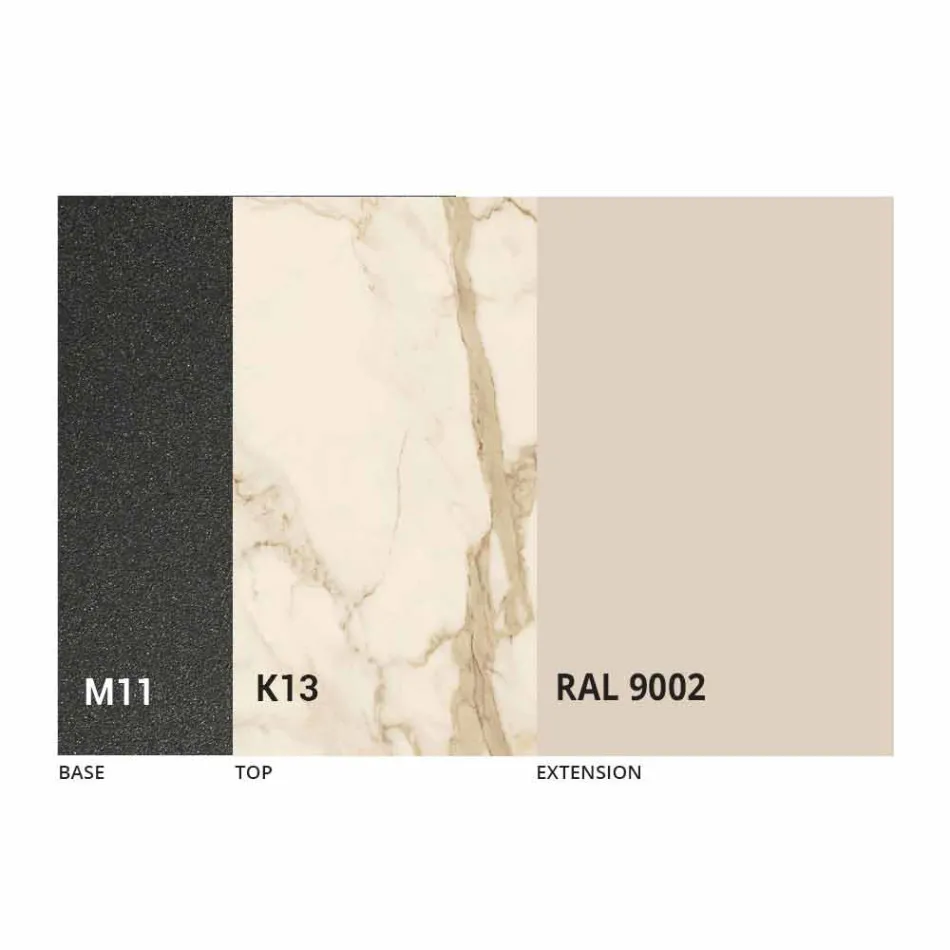 Uitschuifbare eettafel tot 180 cm in keramiek Made in Italy - Pitagora Viadurini