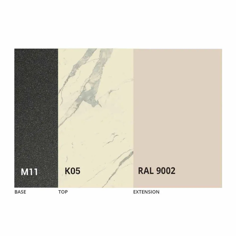 Uitschuifbare eettafel tot 180 cm in keramiek Made in Italy - Pitagora Viadurini