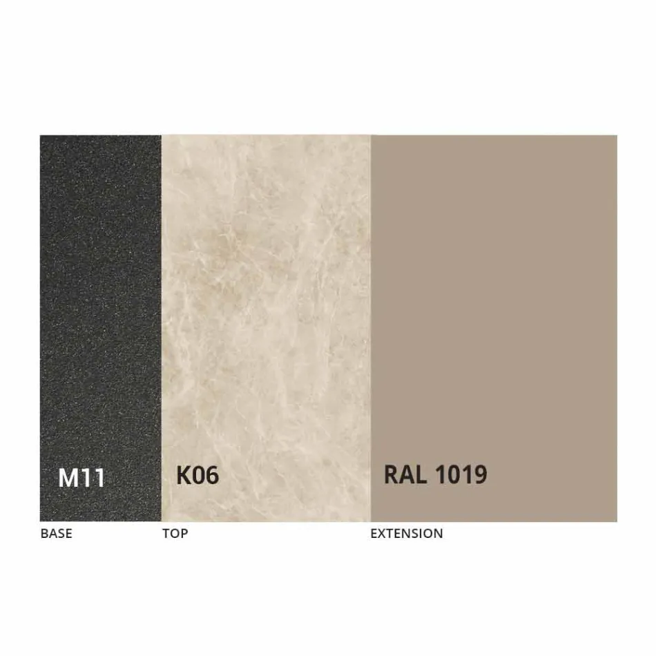 Uitschuifbare eettafel tot 180 cm in keramiek Made in Italy - Pitagora Viadurini