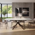 Uitschuifbare eettafel (200/230 cm) van glas, keramiek en metaal - Naisha