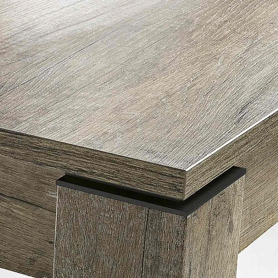 Eettafel Uitschuifbaar tot 200 cm in melamine Made in Italy - Denis Viadurini