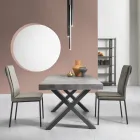 Eettafel uitschuifbaar tot 260 cm modern betoneffect - Lenova Viadurini