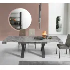 Eettafel uitschuifbaar tot 260 cm modern betoneffect - Lenova Viadurini