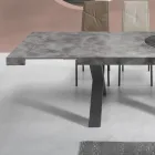 Eettafel uitschuifbaar tot 260 cm modern betoneffect - Lenova Viadurini