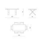Eettafel uitschuifbaar tot 260 cm modern betoneffect - Lenova Viadurini