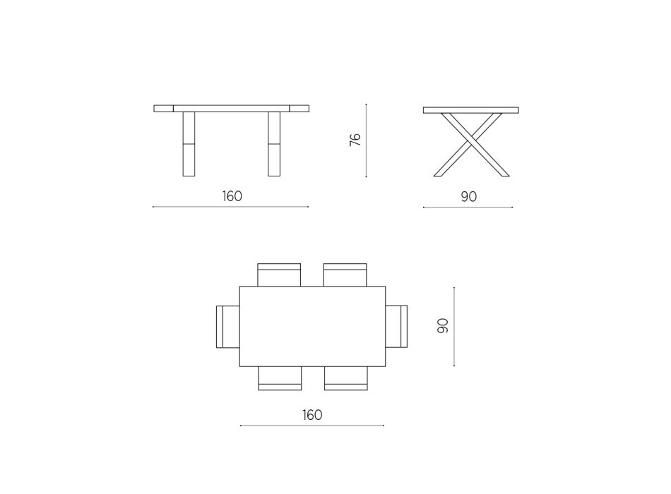 Eettafel uitschuifbaar tot 260 cm modern betoneffect - Lenova Viadurini