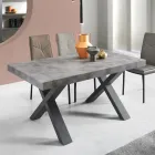 Eettafel uitschuifbaar tot 260 cm modern betoneffect - Lenova Viadurini
