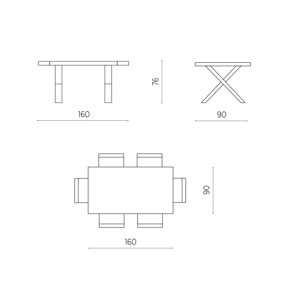 Eettafel uitschuifbaar tot 260 cm houteffect Made in Italy - Lenova Viadurini