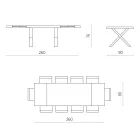 Eettafel uitschuifbaar tot 260 cm houteffect Made in Italy - Lenova Viadurini