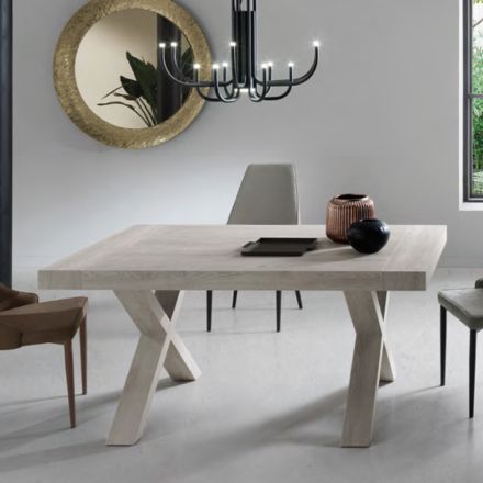 Eettafel uitschuifbaar tot 260 cm houteffect Made in Italy - Lenova Viadurini