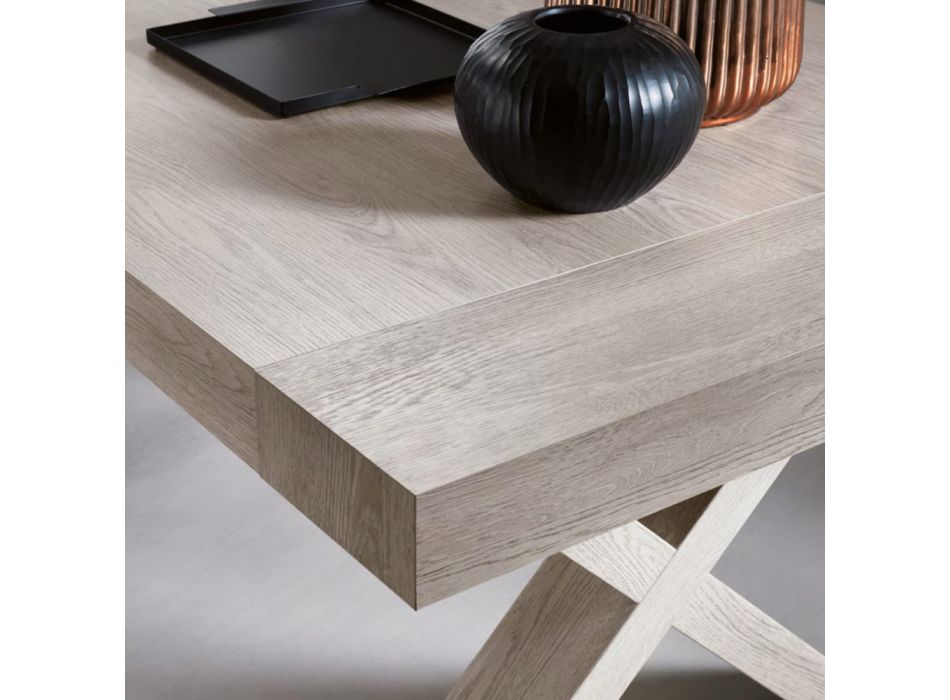 Eettafel uitschuifbaar tot 260 cm houteffect Made in Italy - Lenova Viadurini