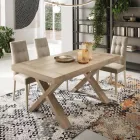 Eettafel uitschuifbaar tot 260 cm houteffect Made in Italy - Lenova Viadurini