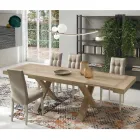 Eettafel uitschuifbaar tot 260 cm houteffect Made in Italy - Lenova Viadurini