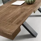 Eettafel uitschuifbaar tot 260 cm houteffect Made in Italy - Lenova Viadurini