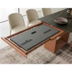 Uitschuifbare eettafel tot 298 cm in keramiek en metaal Made in Italy - Zonnebloem Viadurini