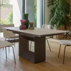 Uitschuifbare eettafel tot 298 cm in keramiek en metaal Made in Italy - Zonnebloem Viadurini