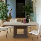 Uitschuifbare eettafel tot 298 cm in keramiek en metaal Made in Italy - Zonnebloem Viadurini