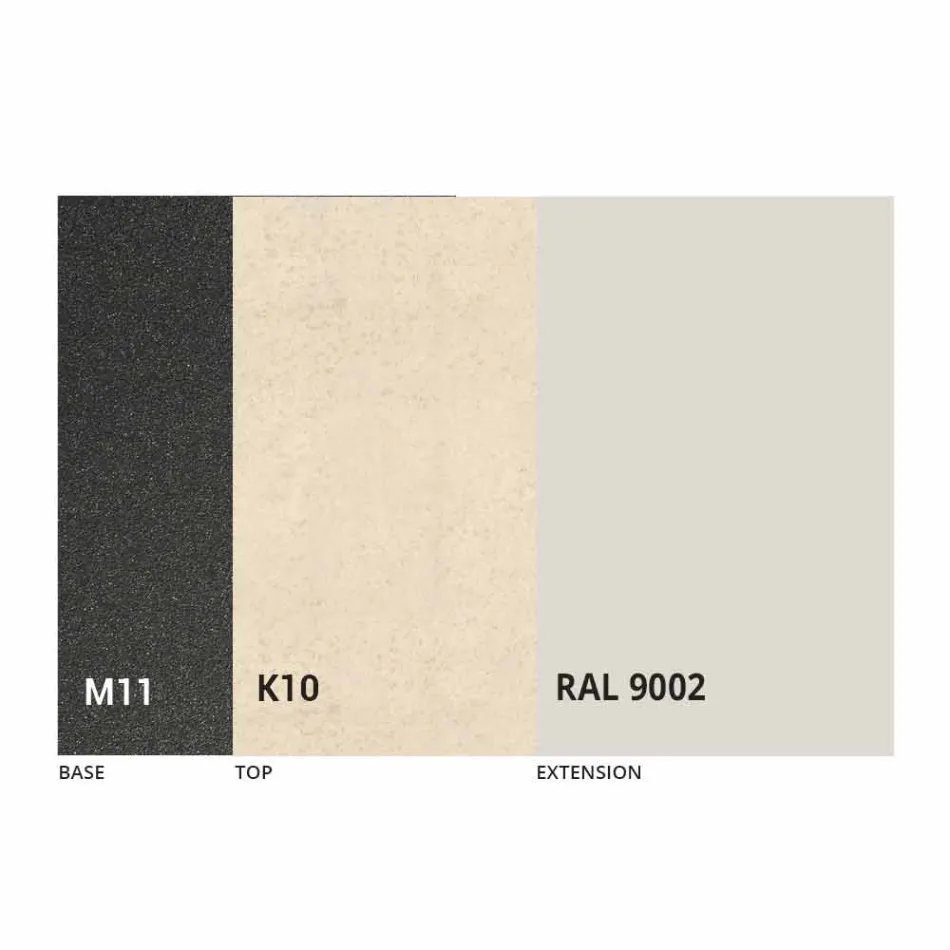 Uitschuifbare eettafel tot 298 cm in metaal en keramiek blad - Anaconda Viadurini