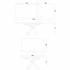 Uitschuifbare eettafel tot 298 cm in metaal en keramiek blad - Anaconda Viadurini