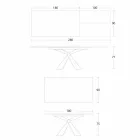 Uitschuifbare eettafel tot 298 cm in metaal en keramiek blad - Anaconda Viadurini