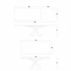 Uitschuifbare eettafel tot 298 cm in metaal en keramiek blad - Anaconda Viadurini