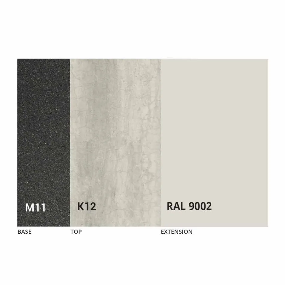 Uitschuifbare eettafel tot 298 cm in metaal en keramiek blad - Anaconda Viadurini