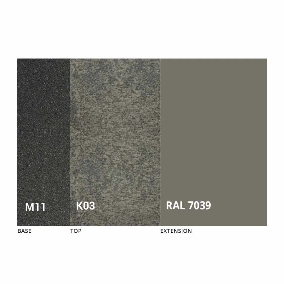 Uitschuifbare eettafel tot 298 cm in metaal en keramiek blad - Anaconda Viadurini