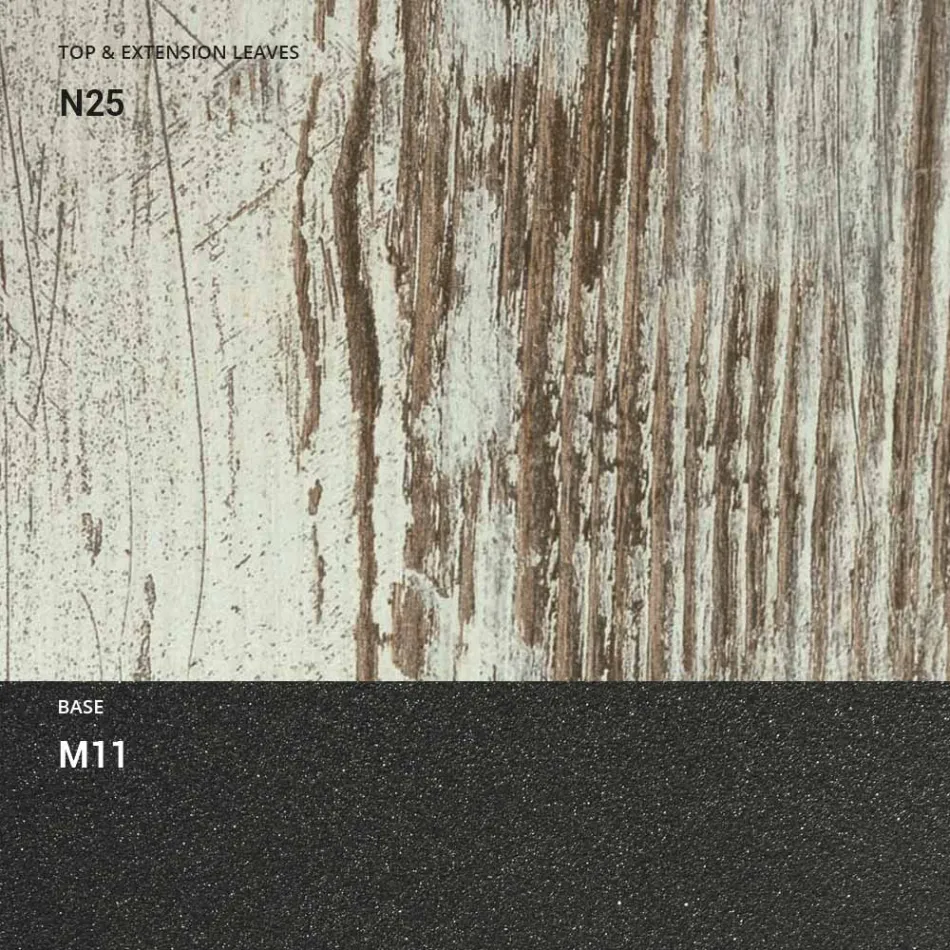 Uitschuifbare eettafel tot 298 cm in melamine Made in Italy - Fedemo Viadurini