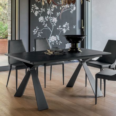 Uitschuifbare eettafel tot 298 cm in melamine Made in Italy - Fedemo Viadurini