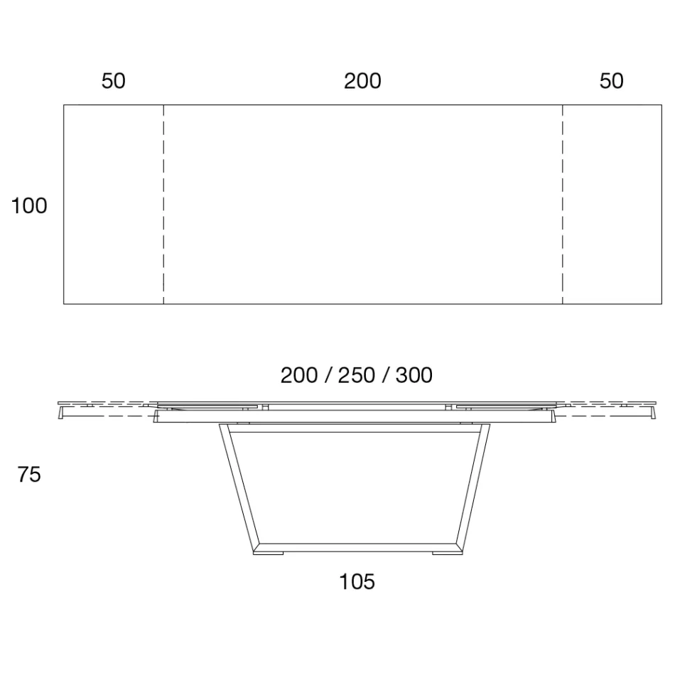 Uitschuifbare eettafel tot 3 m in keramiek en houten poten - Cesteo Viadurini