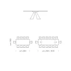 Uitschuifbare eettafel tot 300 cm in HPL-laminaat Made in Italy - Dalmatian Viadurini