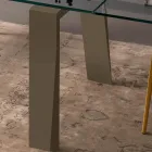 Eettafel Uitschuifbaar tot 300 cm in hout en glazen blad - Bedrio Viadurini