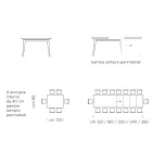 Uitschuifbare eettafel tot 310 cm in laminaat Made in Italy - Seventies Viadurini