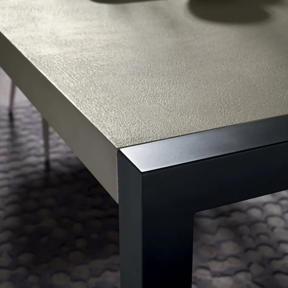 Metalen eettafel uitschuifbaar tot 310 cm Made in Italy - Euclide Viadurini
