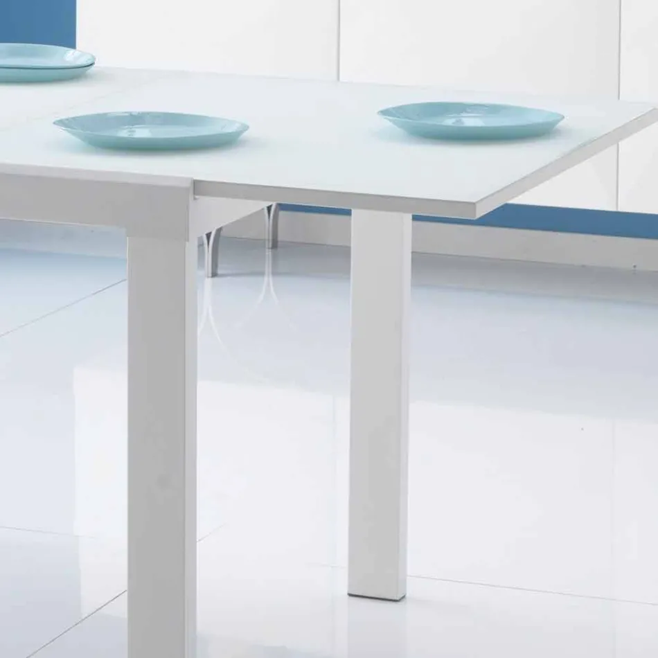 eettafel met glazen blad Teo Viadurini