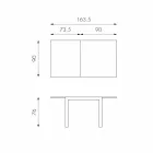 Uitschuifbare eettafel met Teo-glazen blad Viadurini