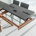 Uitschuifbare eettafel met metalen frame gemaakt in Italië - Elastisch Viadurini