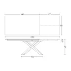 Uitschuifbare eettafel met metalen frame gemaakt in Italië - Elastisch Viadurini