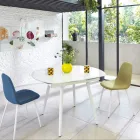 Uitschuifbare eettafel met glasplaat New Japan Viadurini