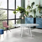 Uitschuifbare eettafel met glasplaat New Japan Viadurini