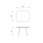 Uitschuifbare eettafel met Japan Nieuwe glazen bovenkant Viadurini